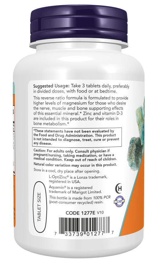 Now Suplemento de Magnesio y Calcio, 100 tabletas para 1 mes