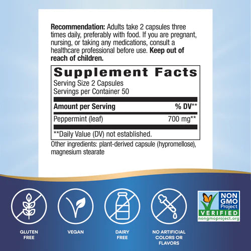 Nature's Way Suplemento Hoja de Menta 700 mg, 100 cápsulas