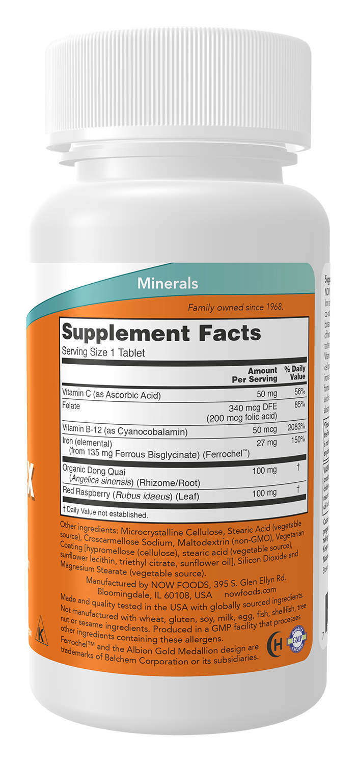 Now Suplemento Complejo de Hierro, 100 tabletas para 3 meses