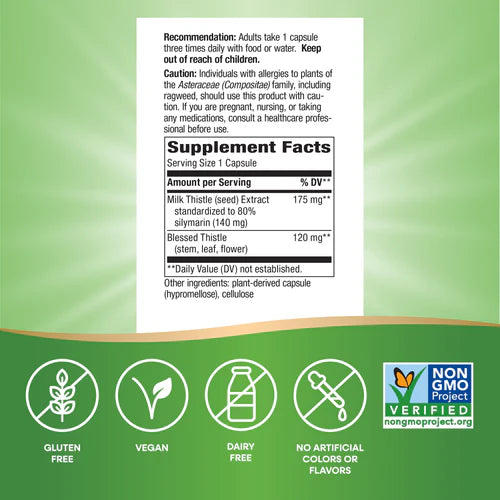 Nature's Way Suplemento de Cardo Mariano, 60 cápsulas