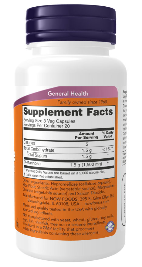 Now Capsulas de D-Manosa 500mg 120 caps