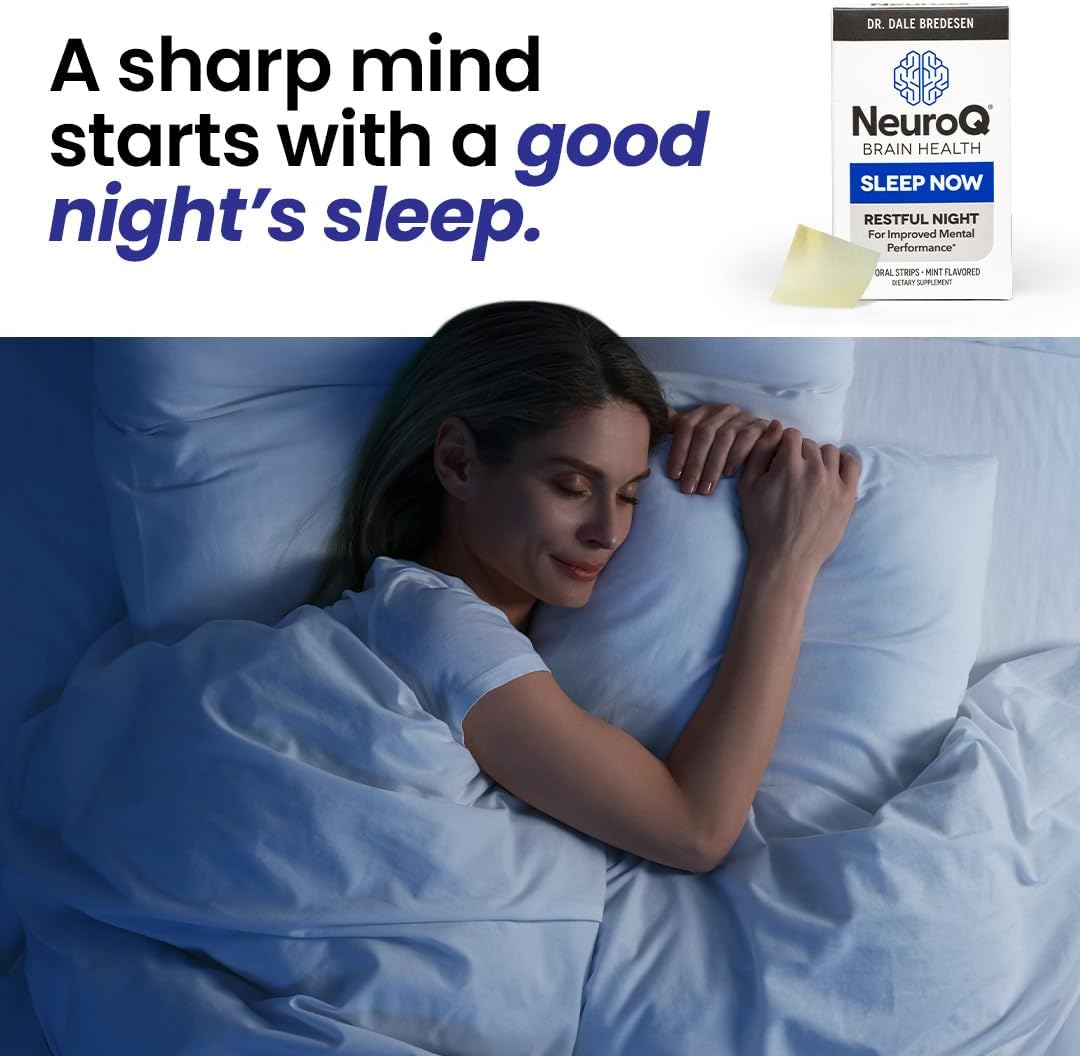 LifeSeasons NeuroQ Sleep Now, Suplemento de Melatonina y L-teanina, 30 tiras orales de