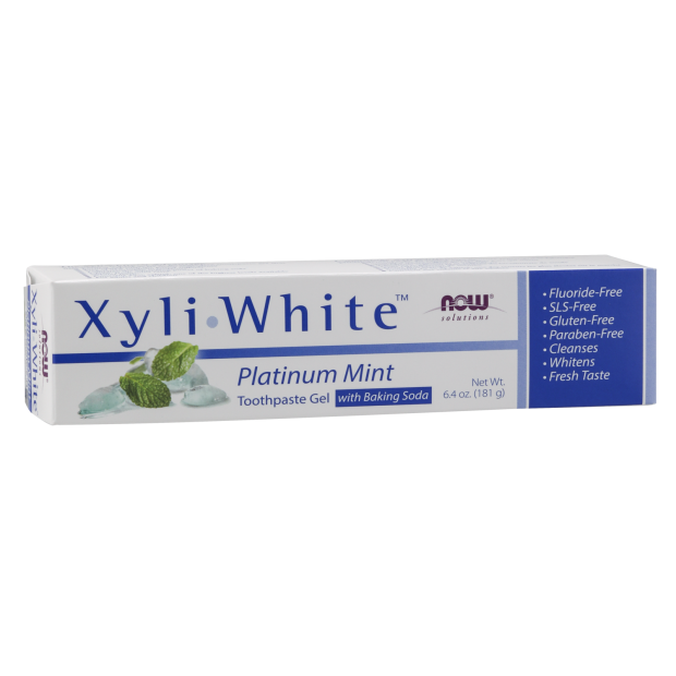Now Pasta Dental de Xilitol en Gel con Bicarbonato de Sodio sabor a Menta 181 g