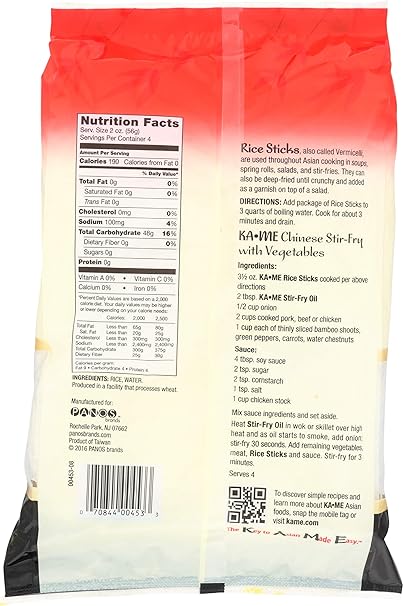 Ka - me Fideos en barra de arroz, 8 onzas