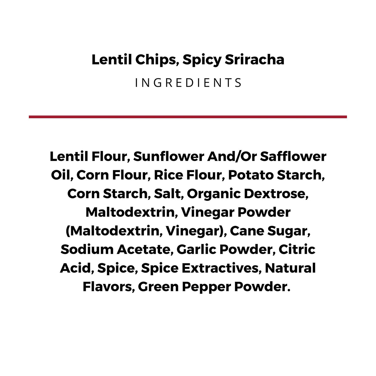 The Daily Crave Chips de lentejas, Sriracha picante, 4.5 oz (120g)