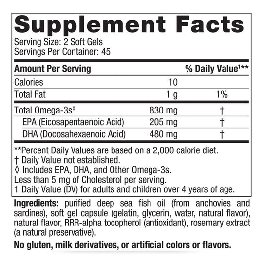 Nordic Naturals Suplemento DHA, 830 mg de Omega, 90 cápsulas sabor fresa