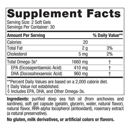Nordic Naturals Suplemento DHA Xtra, 1660 mg de Omega 3, 60 cápsulas sabor fresa para 1 mes