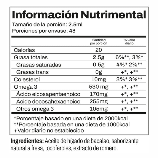 Nordic Naturals Suplemento DHA para niños, 530 mg de Omega, 4fl oz (119ml) sabor fresa