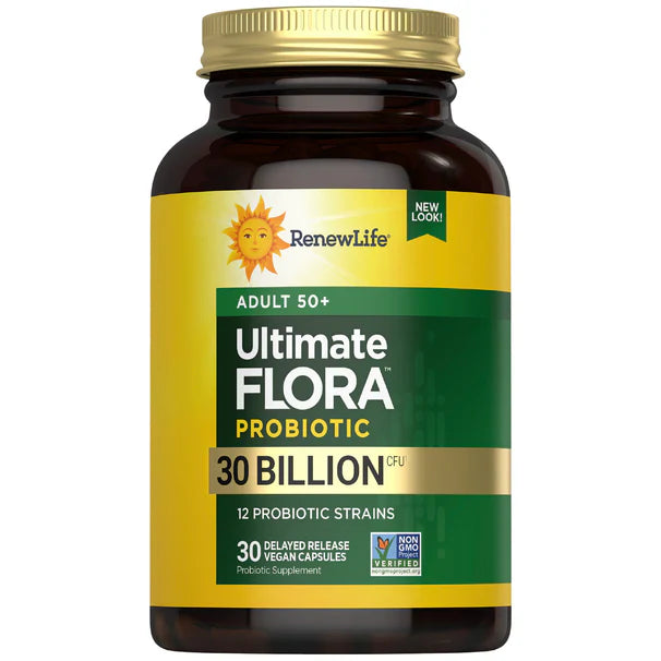 Renew Life Ultimate Flora 50+ Probiótico 30 mil millones, 30 cápsulas