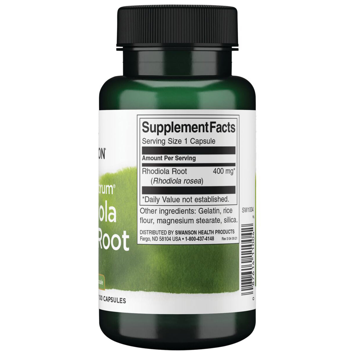 Swanson Suplemento de Raíz de Rhodiola Rosea, 400mg por cápsuala, 100 Cápsulas