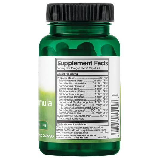 Swanson Fórmula probiótica esencial, 30 Cápsulas