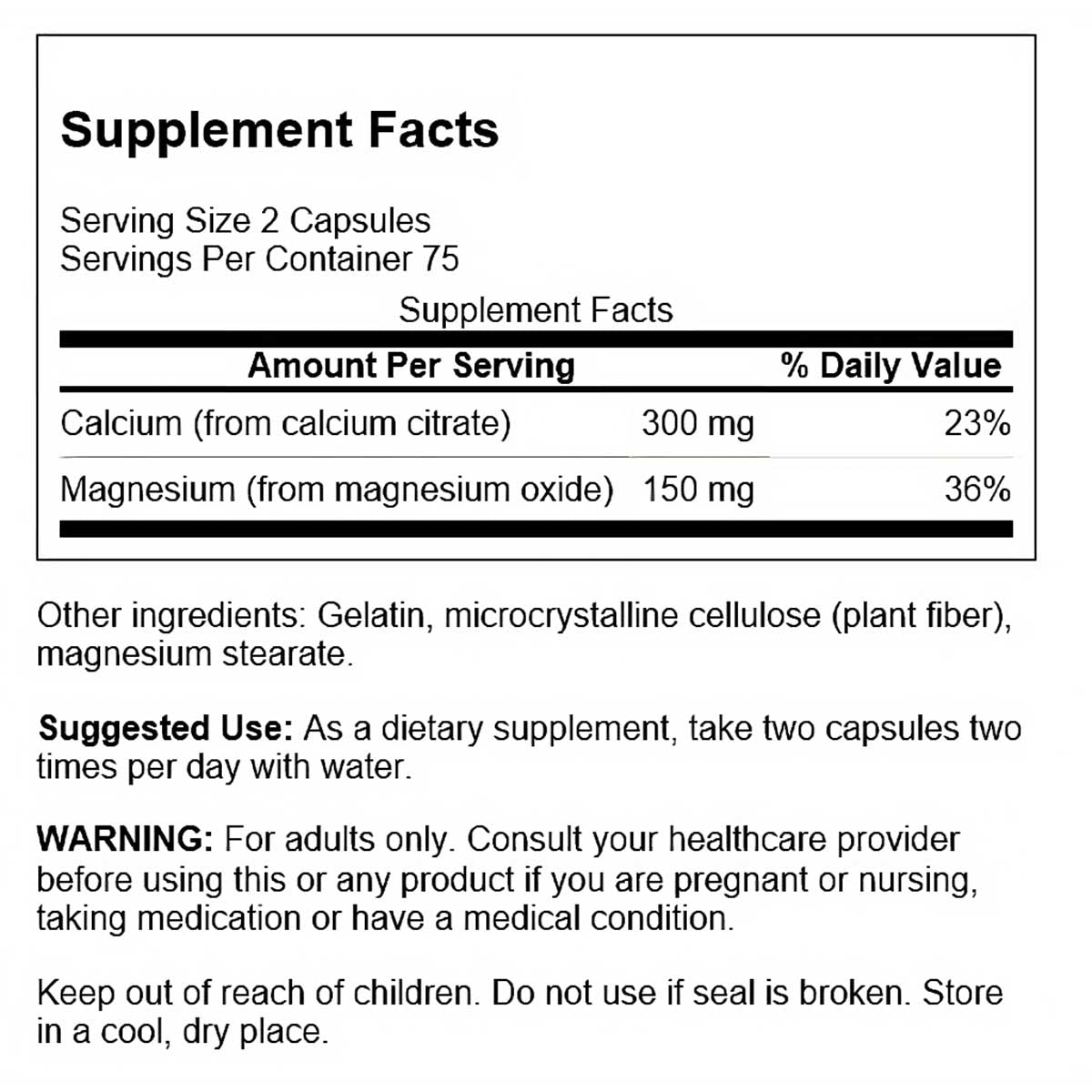 Swanson Suplemento Citrato De Calcio y Magnesio, 150 cápsulas