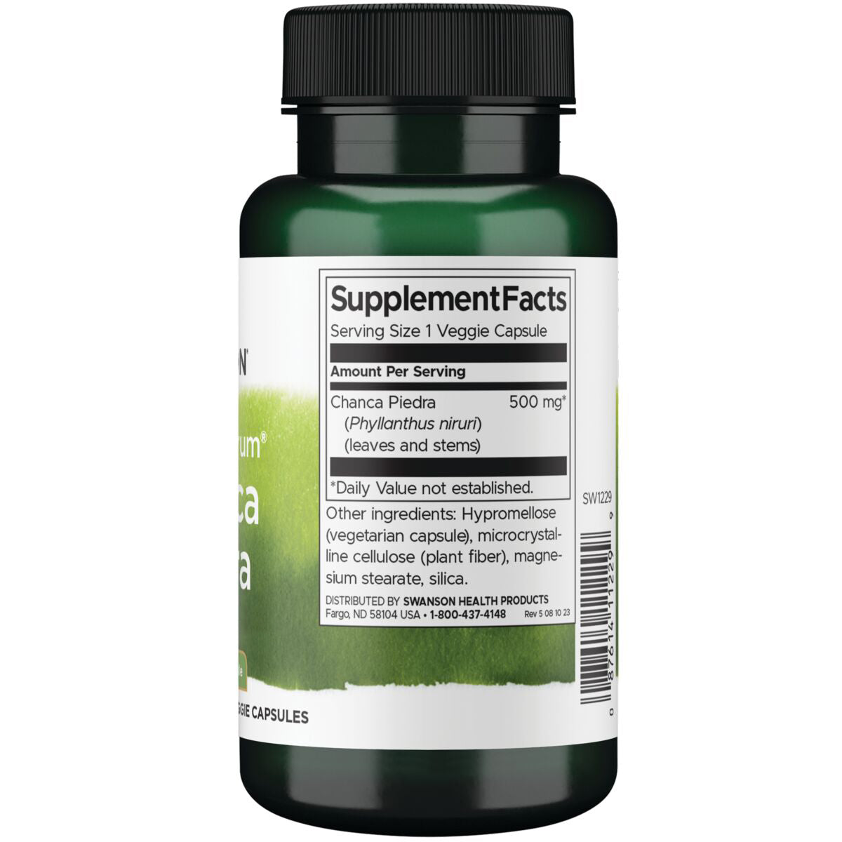 Swanson Suplemento de Chanca Piedra Phyllanthus Niruri 500mg, 60 cápsulas para 2 meses