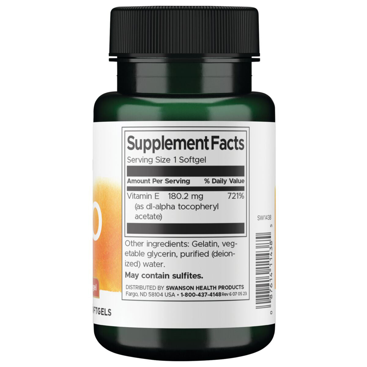 Swanson Vitamina E 400 IU (180.2 mg), 60 cápsulas para 2 meses