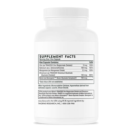 Thorne Suplemento Trace Minerales 90 cápsulas para 3 meses