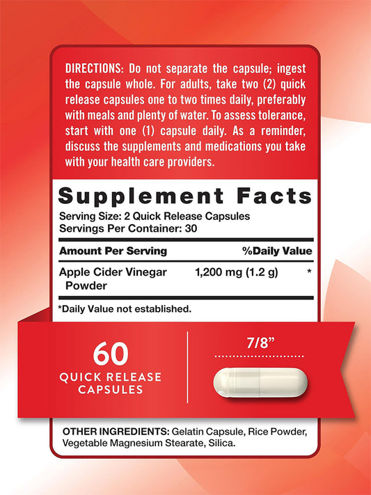 Nature´s Truth Suplemento Vinagre de Sidra de Manzana 60 cápsulas