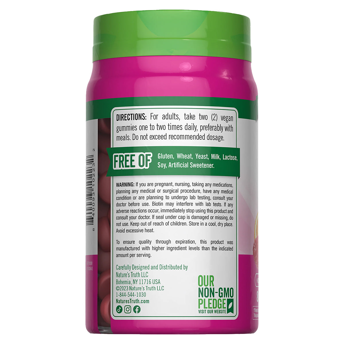 Nature´s Truth Biorina para Cabello, piel y uñas con 2500 mcg, 80 gomitas