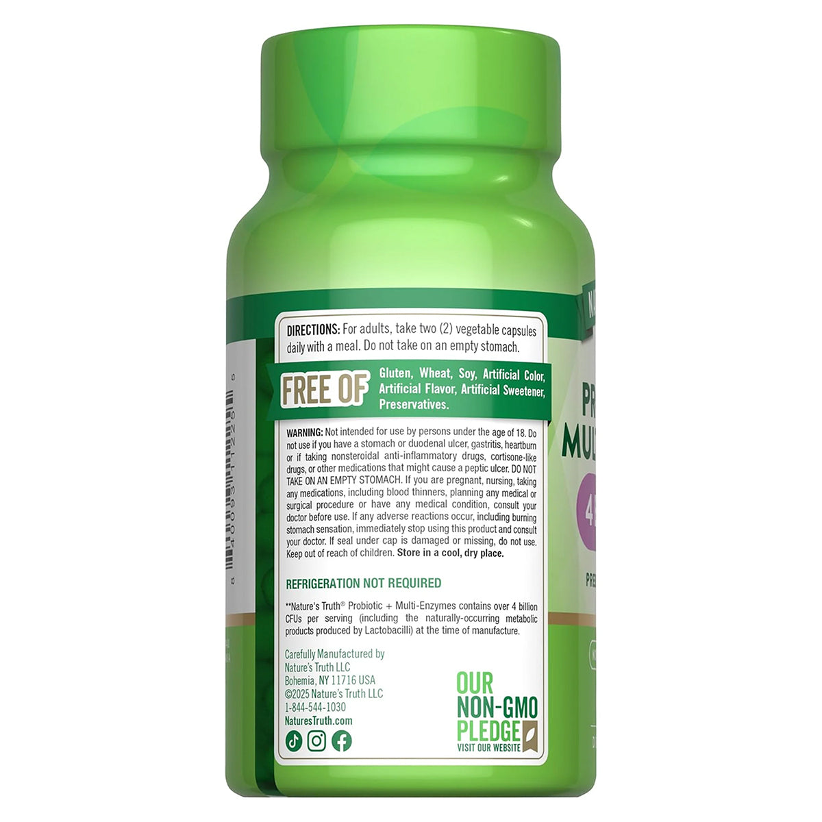 Nature's Truth Probióticos con multienzimas y prebióticos, 60 cápsulas