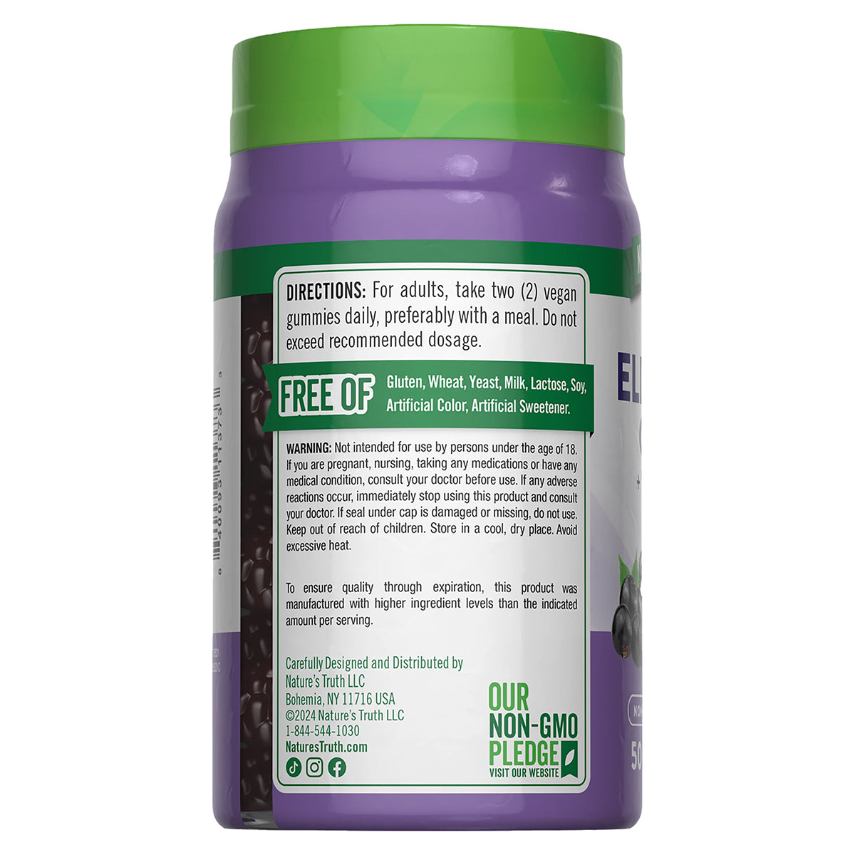 Nature's Truth Sambucus, baya del saúco negro con vitamina C y zinc, 50 gomitas