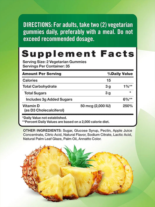 Nature's Truth Vitamina D3 2000 UI (50 mcg), 70 gomitas