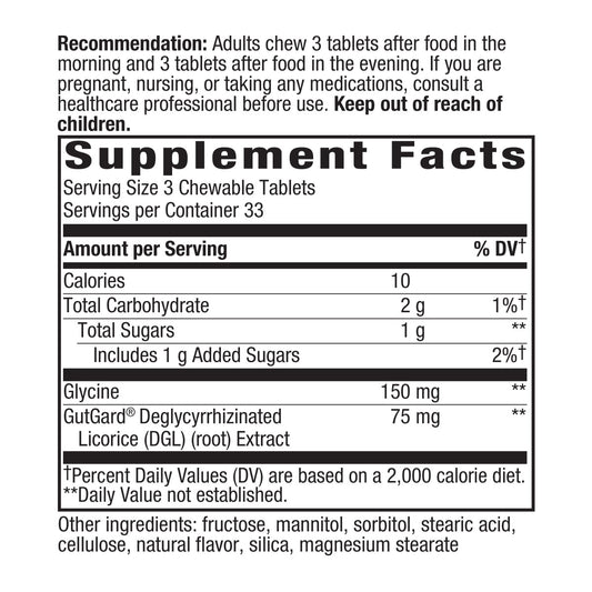 Nature's Way Suplemento de DGL Deglicirricinado, 100 tabsletas masticables