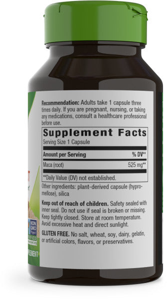 Nature's Way Suplemento Raíz de Maca 525 mg, 100 cápsulas