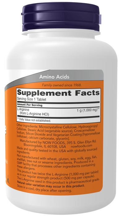 Now Suplemento Alimenticio L-Arginina 1000 mg 120 Cápsulas