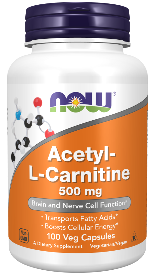 Now Foods Suplemento de Acetil-L-Carnitina 500 mg, 100 Cápsulas