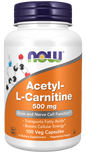 Now Foods Suplemento de Acetil-L-Carnitina 500 mg, 100 Cápsulas