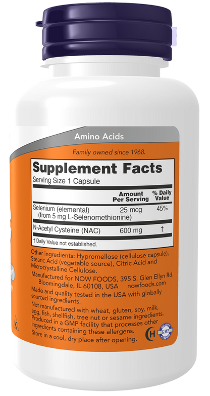Now Foods - Suplemento de Acetilcisteina 100 Tabletas de 600mg