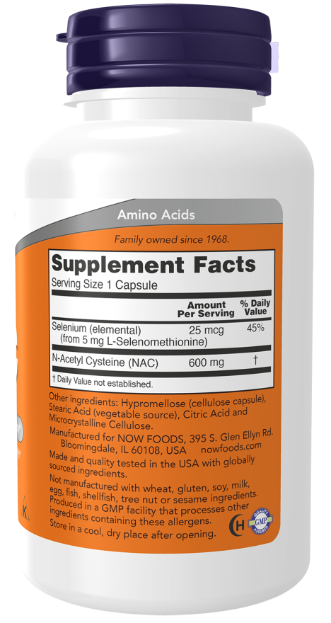 Now Foods - Suplemento de Acetilcisteina 100 Tabletas de 600mg
