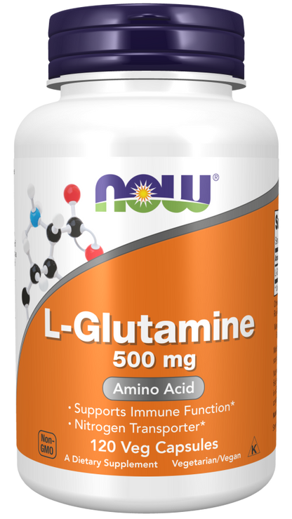 Now Capsulas de L-Glutamina 500 mg - 120 Caps