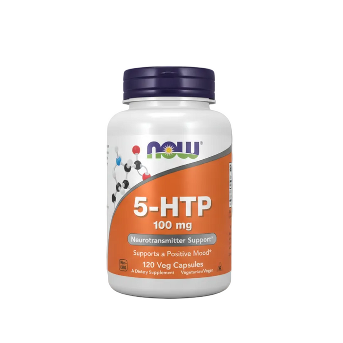 Now Suplemento de 5-HTP 100 mg, 120 Cápsulas Vegetales
