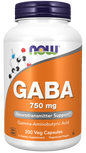 Now Foods Suplemento de GABA, 750 mg por cápsula, 120 Cápsulas