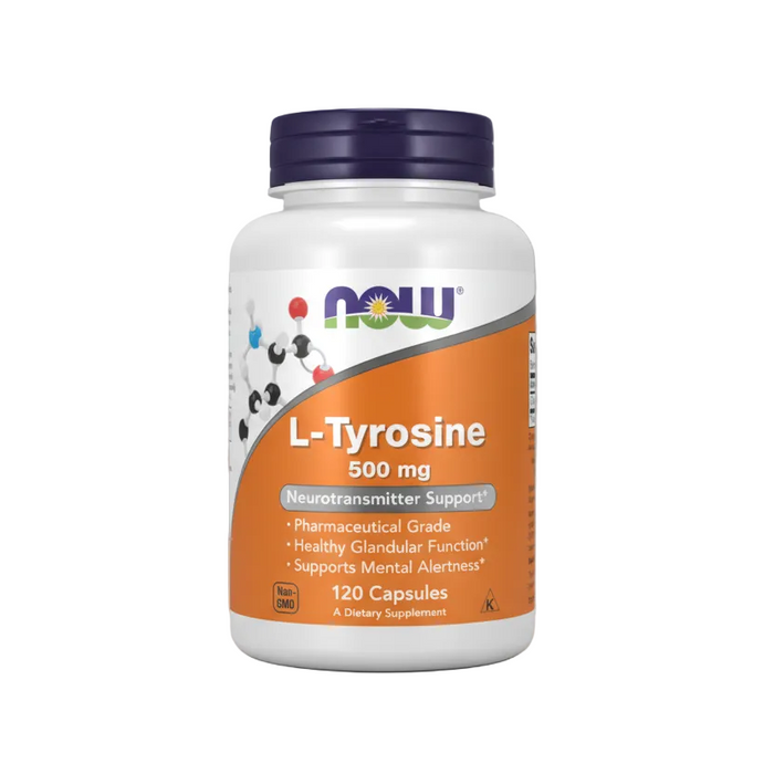 Now Suplemento de L-Tirosina 500 mg, 120 Cápsulas