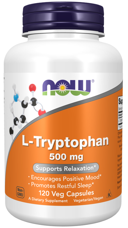 Now Foods Suplemento de L-Triptófano, 500 mg por cápsula, 120 Cápsulas