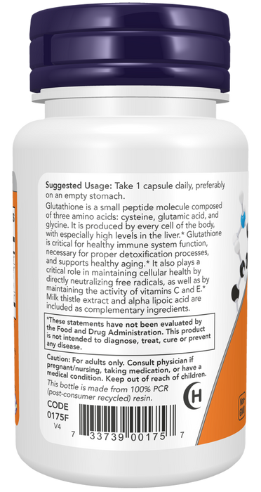 Now Smento Acido Para-aminobenzoico Glutatión 500 Mg, 60 Cápsulas