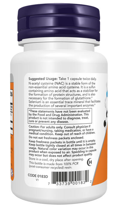 Now Suplemento de Acetilcisteina 100 Tabletas de 600mg