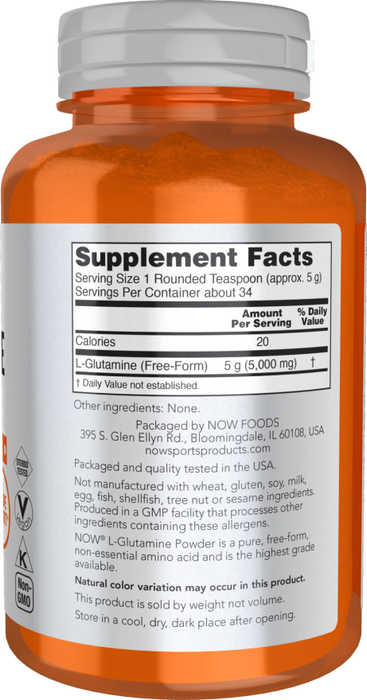 Now Sports Suplemento de L-Glutamina en polvo 170g