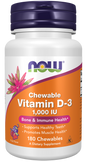 Now Foods Suplemento de Vitamina D3 25mcg, 180 Masticables
