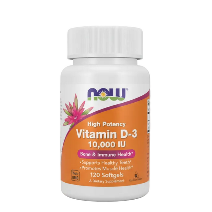 Now Vitamina D-3 10,000 IU, 120 cápsulas para 4 meses