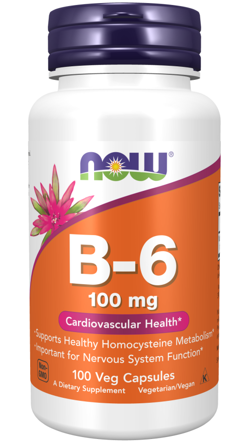 Now Foods - Suplemento de Vitamina B6 Cont. 100 Caps de 100mg