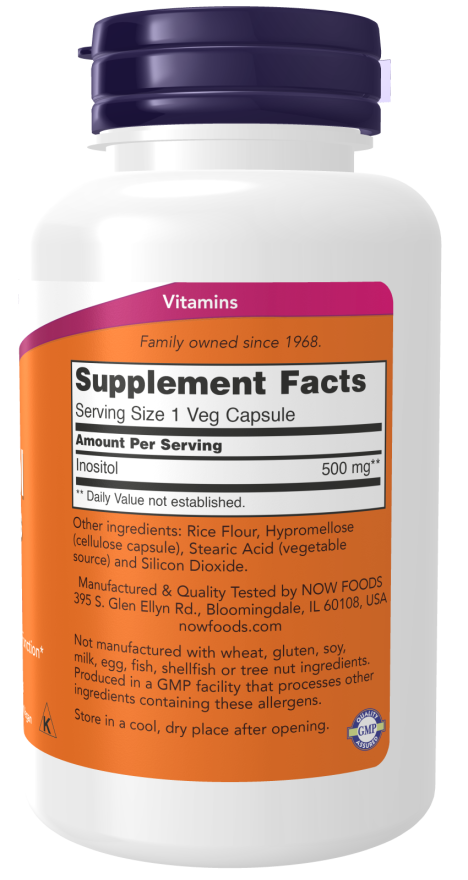 Now Foods Suplemento de Inositol 500mg, 100 cápsulas