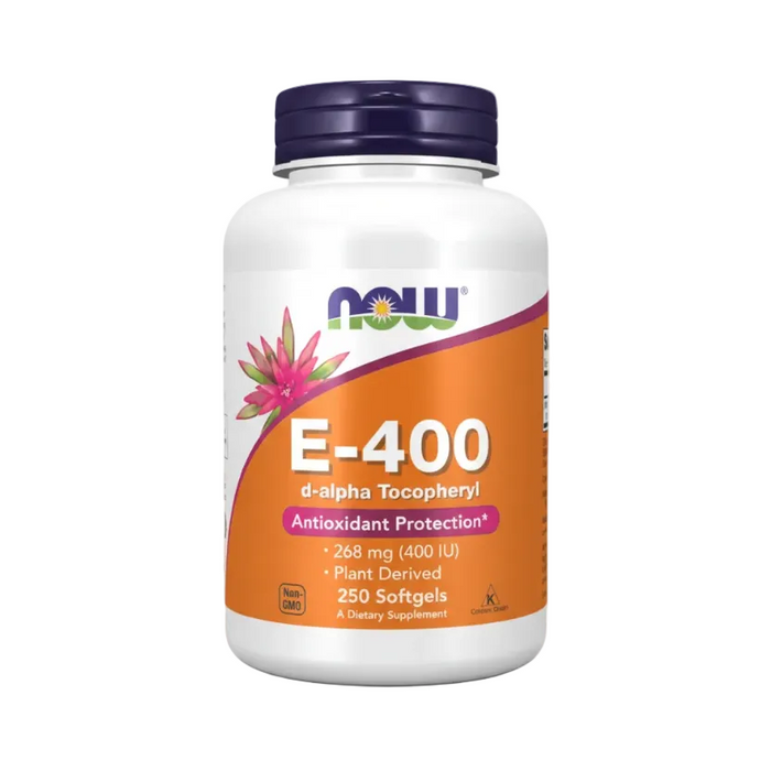 Now Vitamina E-400, 268 mg por cápsula, 250 Cápsulas para 8 meses