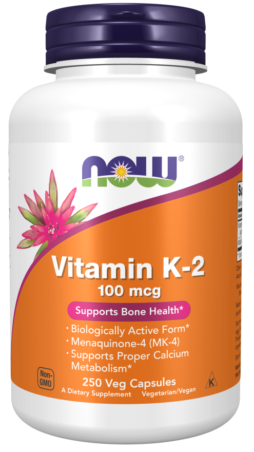 Now Foods - Vitamina K-2 100mcg - 250 Cápsulas Vegetales