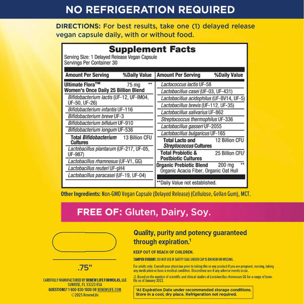 Renew Life Probióticos Mujeres Ultimate Flora, 30 cápsulas