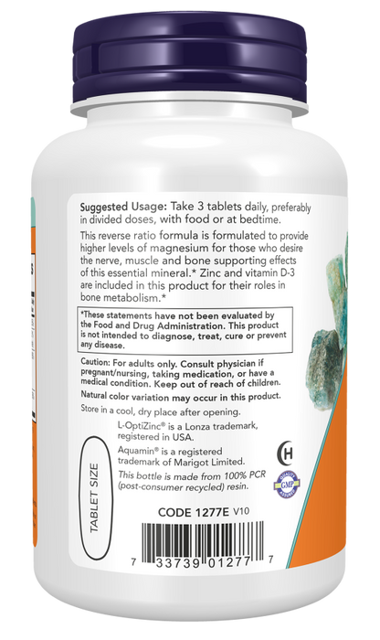 Now Suplemento de  Magnesio y Calcio, 100 tabletas para 1 mes