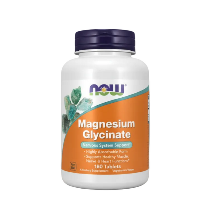 Now Foods Suplemento de Glicinato de Magnesio, 180 tabletas