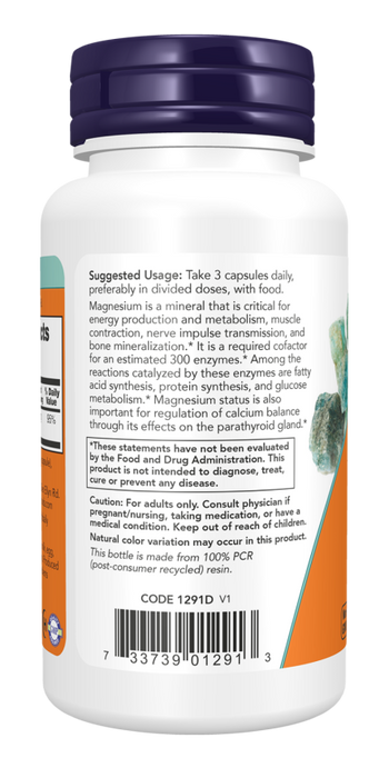 Now Suplemento Citrato de Magnesio, 120 capsulas