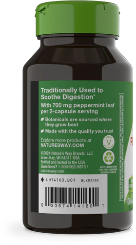 Nature's Way Suplemento Hoja de Menta 700 mg, 100 cápsulas